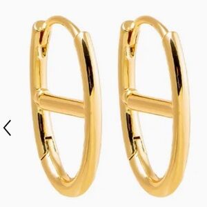 Gold-Tone Huggie Mariner Hoop Earrings New